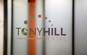 Tony Hill Dental logo in the clinic